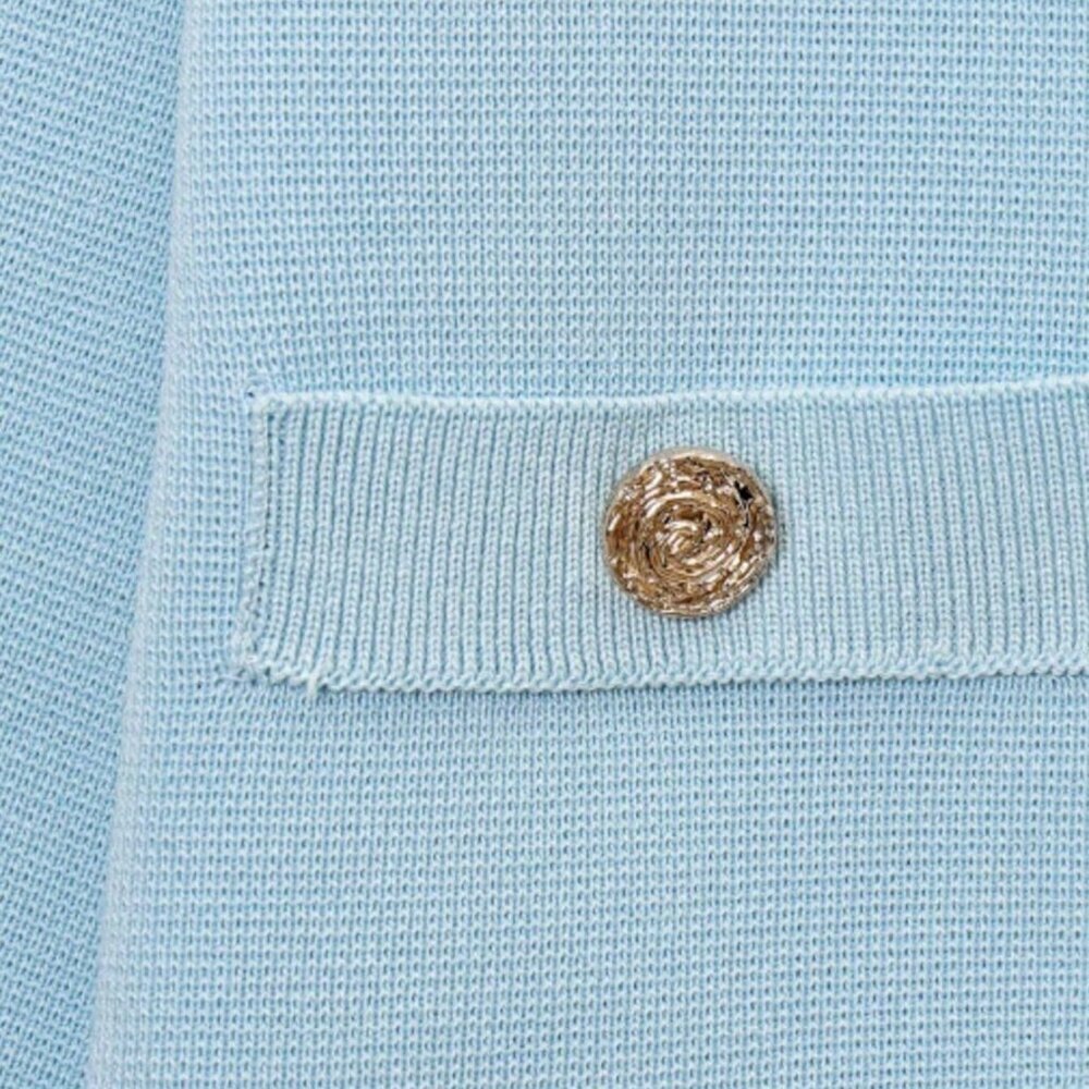 Blue Casual Women's Short Sleeve Knit Top - Picture 8 of 11